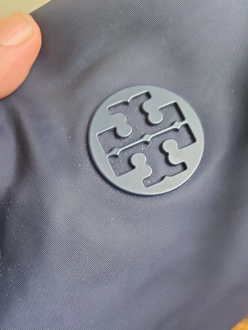 Tory Burch Tilda Navy Nylon Slouchy Satchel Shoulder Bag Quiet Luxury Minimalist